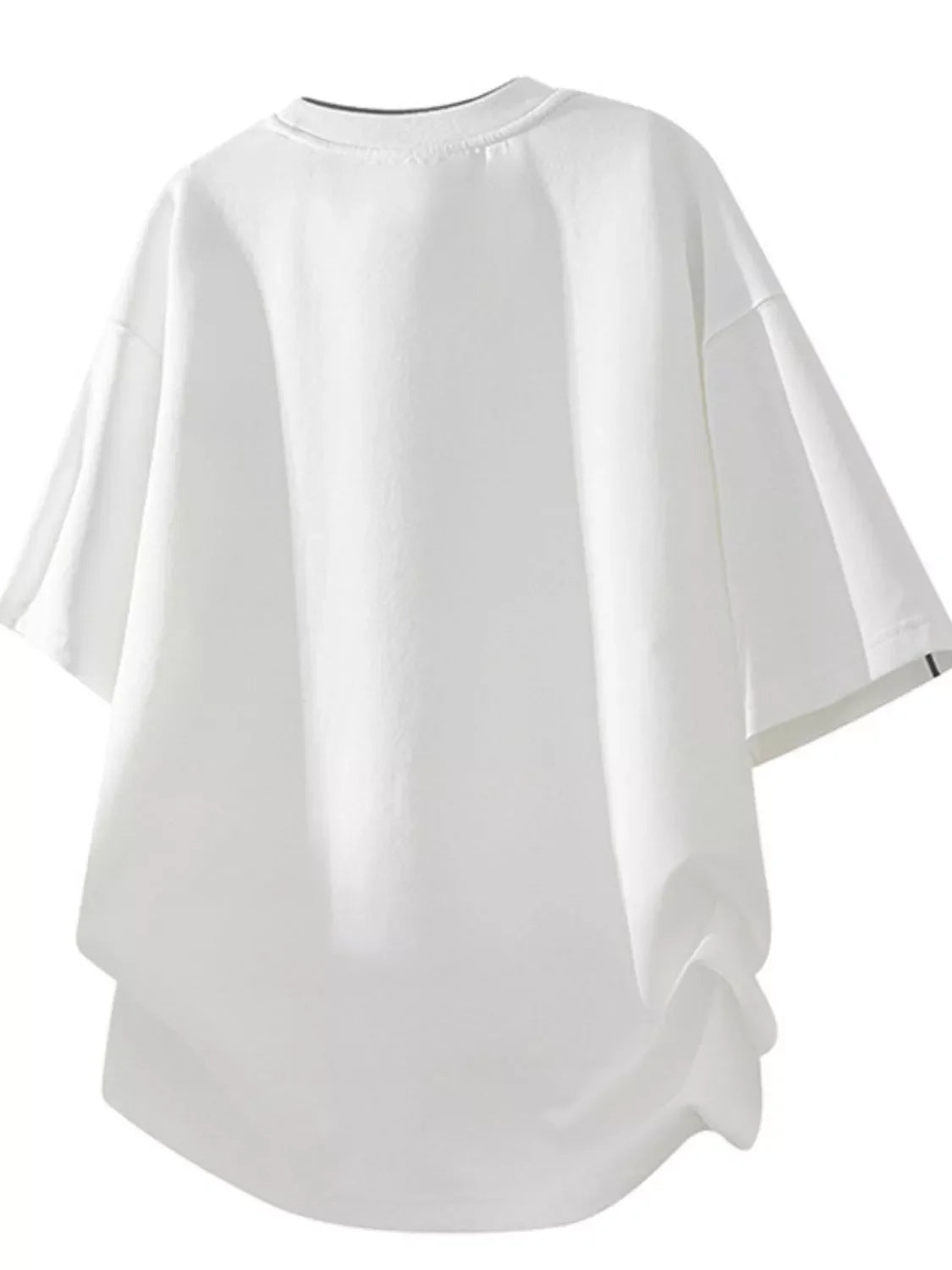 Men's Plus Size Loose Fit Round Neck Contrast Trim T-Shirt