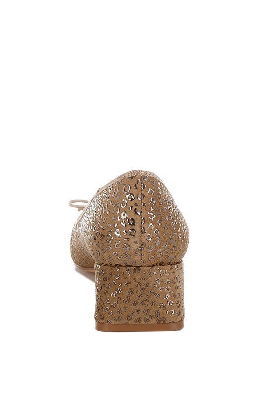 Ningen Leopard Print Block Heel Ballerinas - Loving It Shop