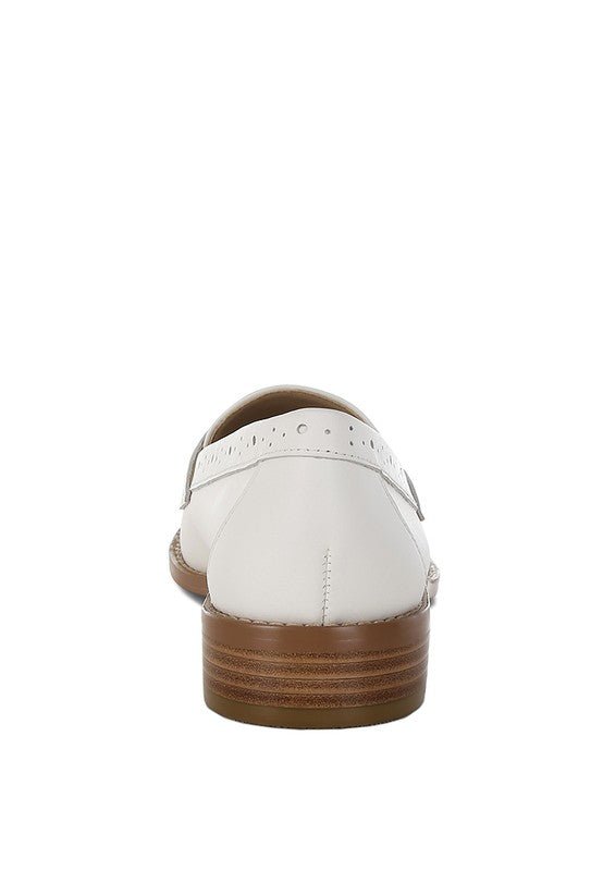 Clotilda Perforated Low Heel Loafers - Loving It Shop