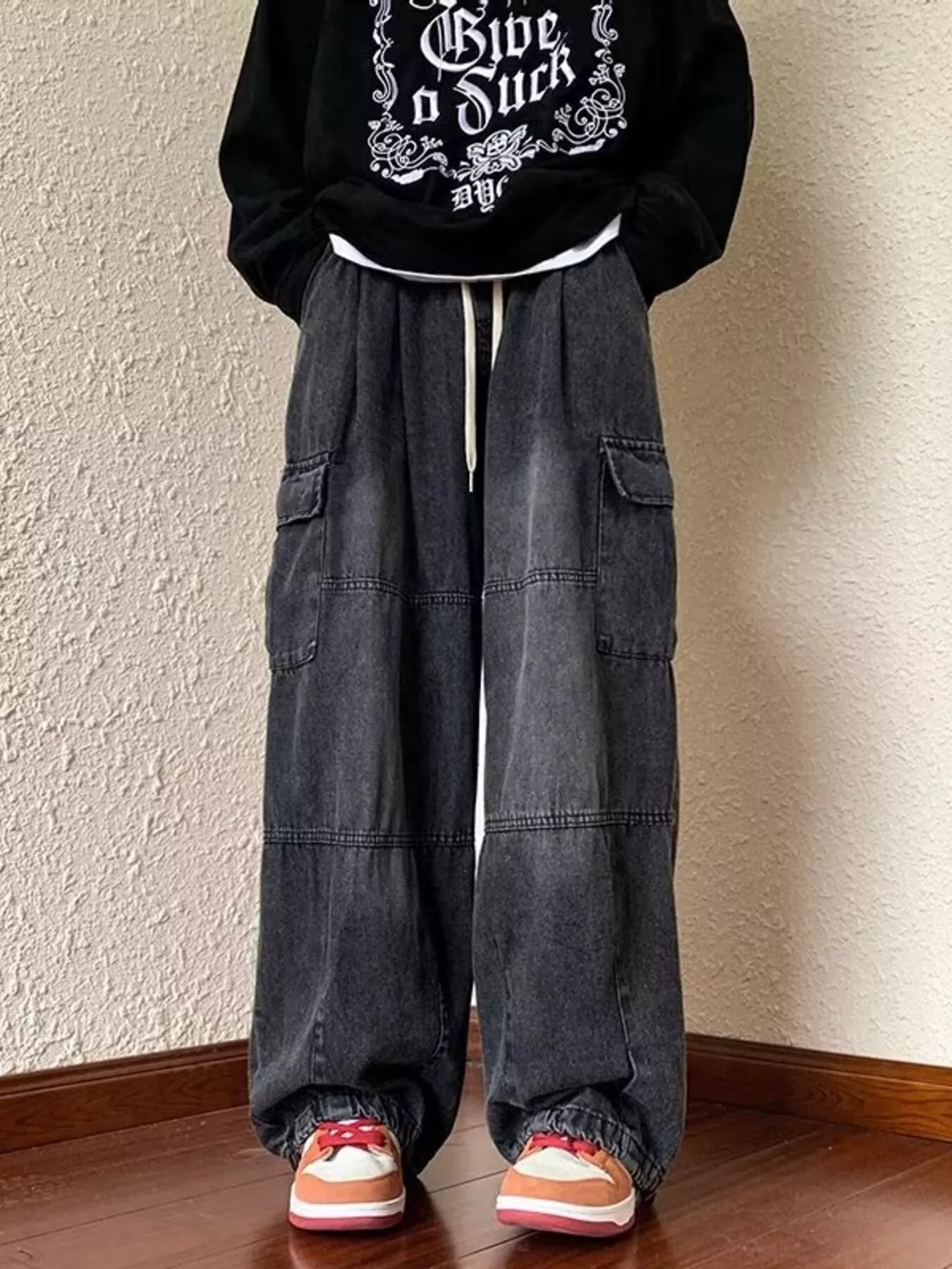 Men's Full Size Loose Fit Cargo Jeans Plus Size