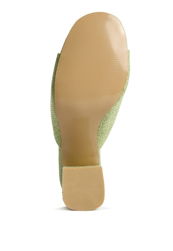 Addie Block Heel Slip On Sandals