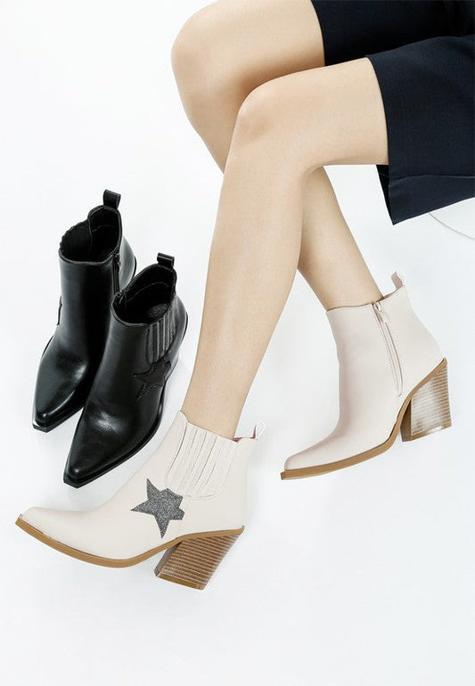 Melt Down Glitter Star Detail Chelsea Boots
