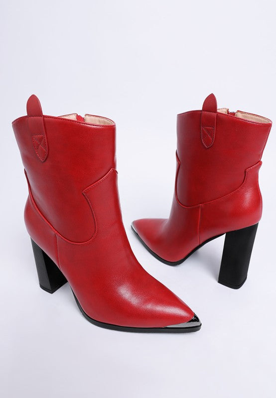 Hatter Pointed Toe Faux Leather Boots
