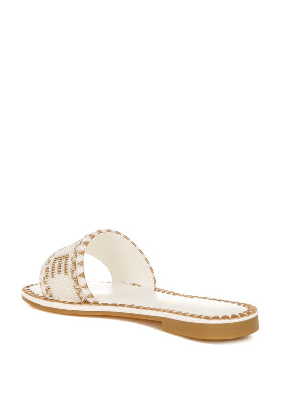 Hot Hub Beaded Lake Como Flat Slip Ons