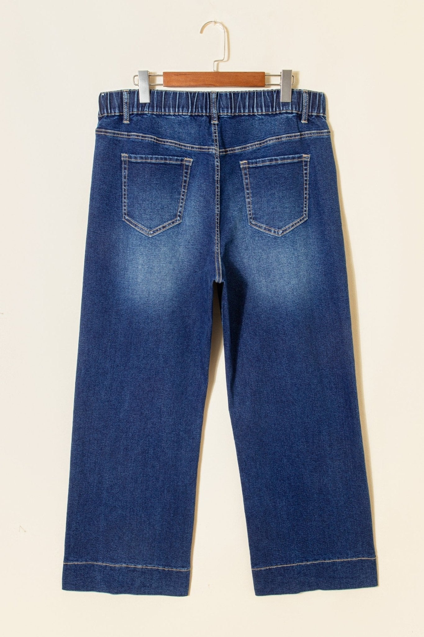 Blue Acid Wash Contrast Lace - up Plus Size Jeans - Loving It Shop