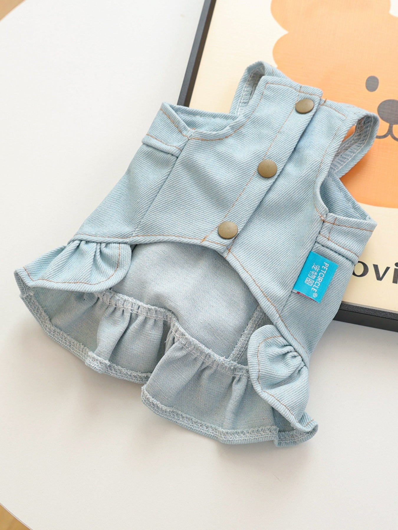 Denim Lace - Up Ruffle Pet Dress - Loving It Shop