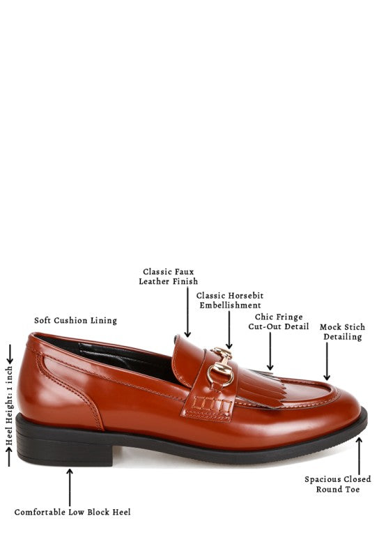 Marbin Fringed Penny Strap Loafers