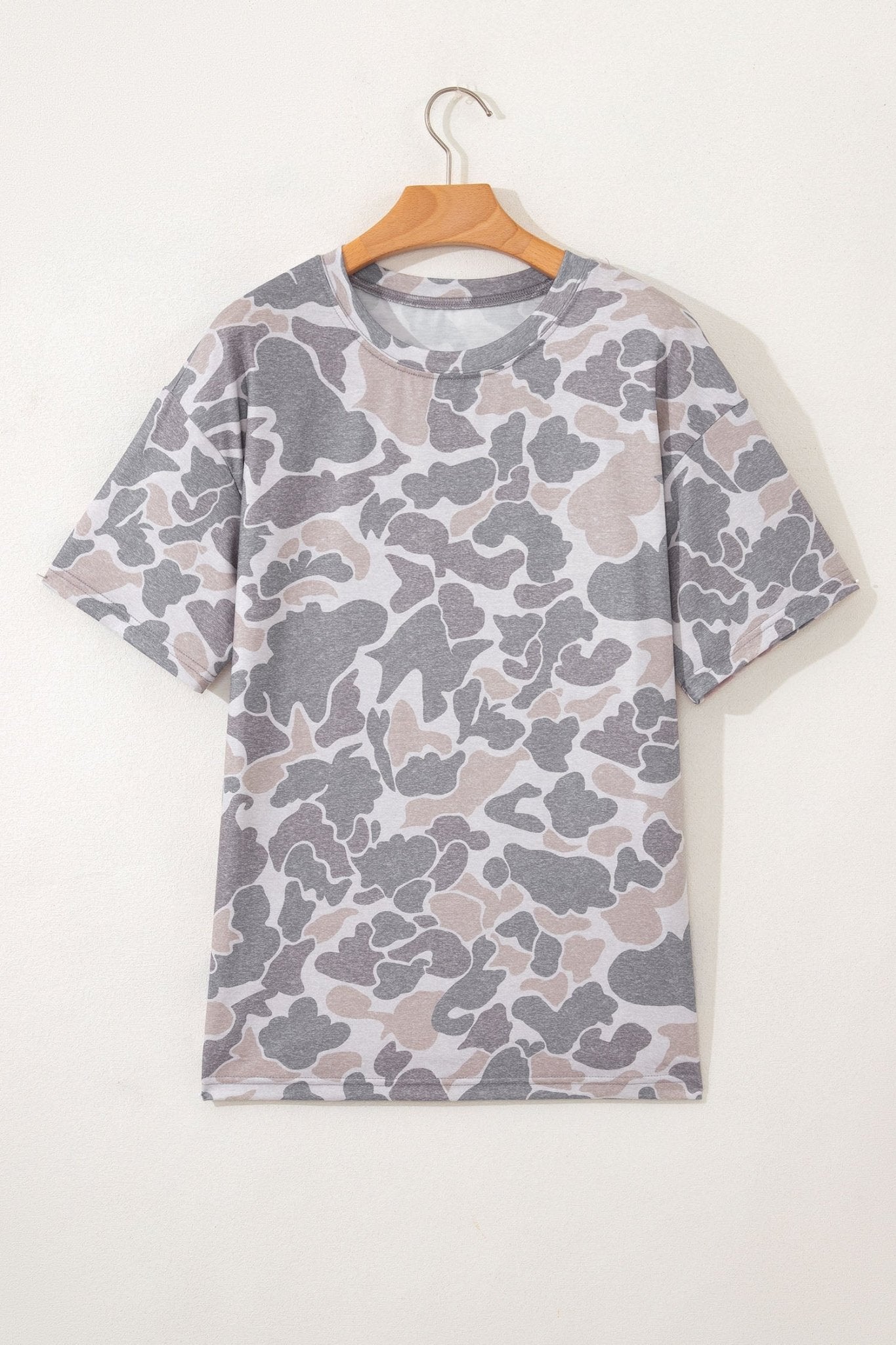 Multicolour Retro Camouflage Print Womens Casual T Shirt - Loving It Shop