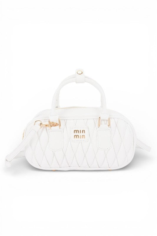 Fashion Handbag Faux Leather Quilted Top Handle Swing Bag Stylish Chic Accessory