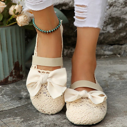 Bow Round Toe Flat Slip - Ons - Loving It Shop