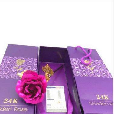 24K Gold Foil Purple Rose - Mother&