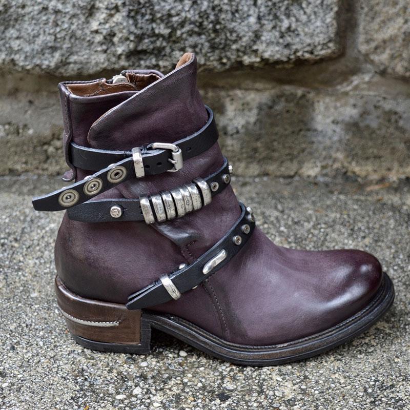 Low-heeled wedge heel round toe short-leg lace-up casual women&