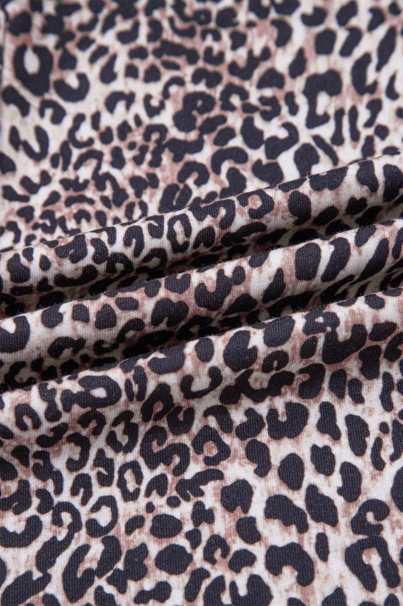 Brown Wild Leopard Print Contrast Lace Striped Detail Drawstring Pants - Loving It Shop