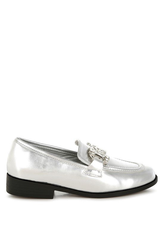 Dendron Diamante Horsebit Metallic Loafers - Loving It Shop