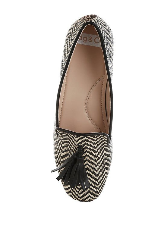 Dara Raffia Tassels Detail Loafers - Loving It Shop