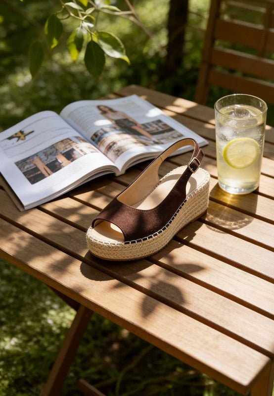 Georna Peep - Toe Espadrille Wedges - Loving It Shop