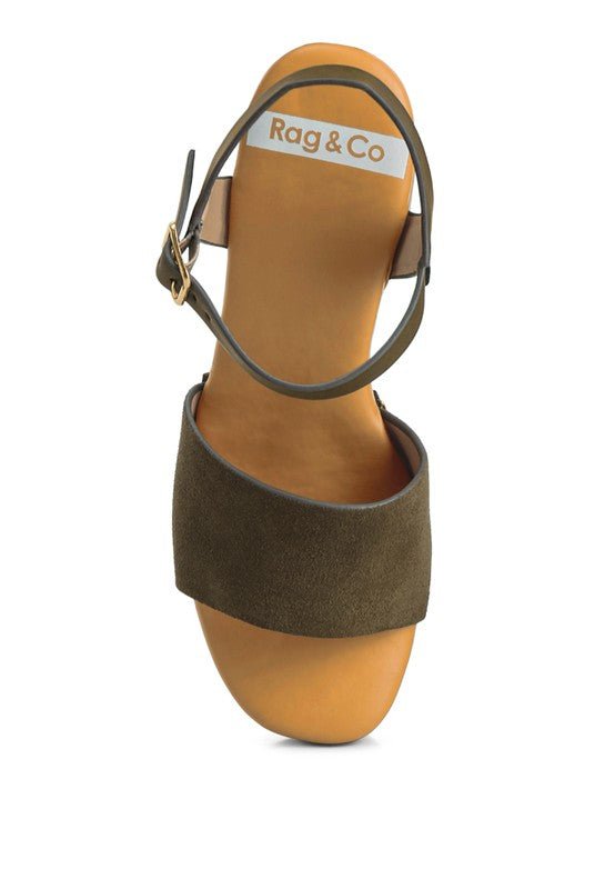 Daniela Genuine Suede Leather High Block Sandals - Loving It Shop