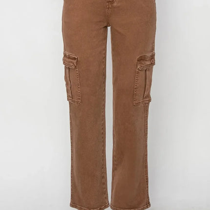 Risen Full Size High Rise Cargo Jeans
