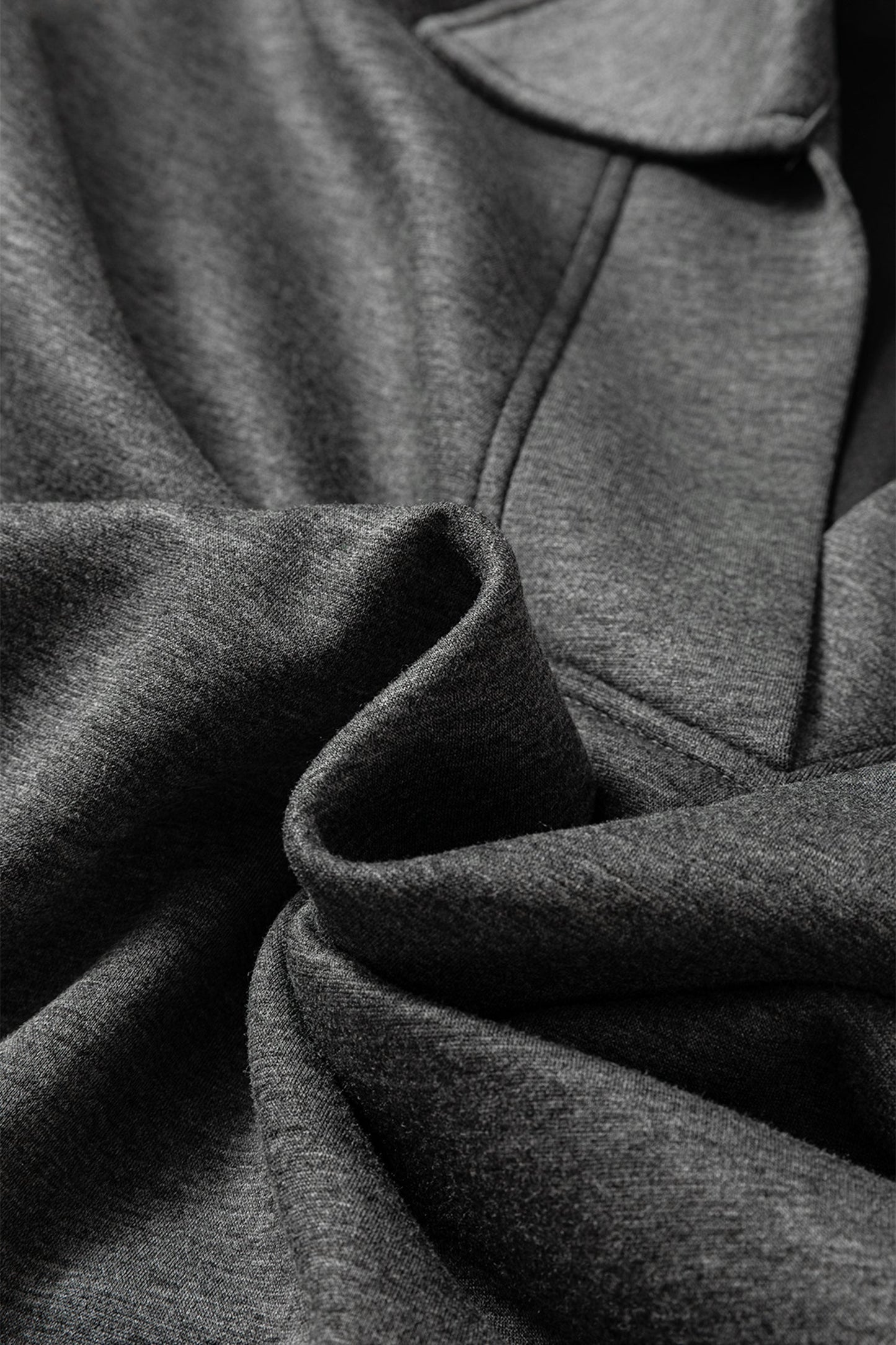 Medium Grey Collared V Neck Pullover Sweatshirt Sweatpants Set