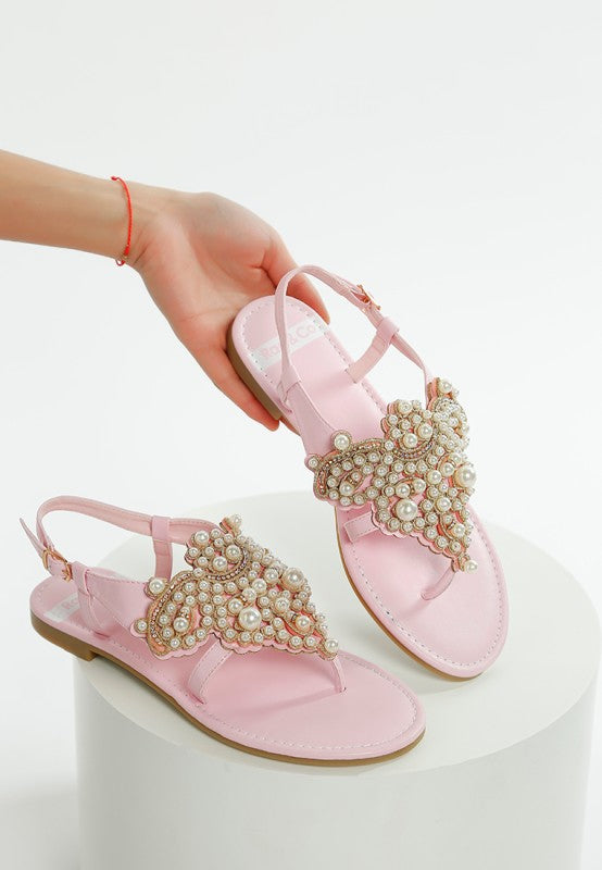 Nayasa Pin Buckle Pearls Flats