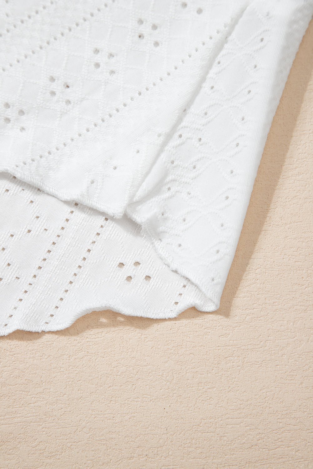 White Lace Crochet Splicing V Neck Loose Fit Tank Top - Loving It Shop