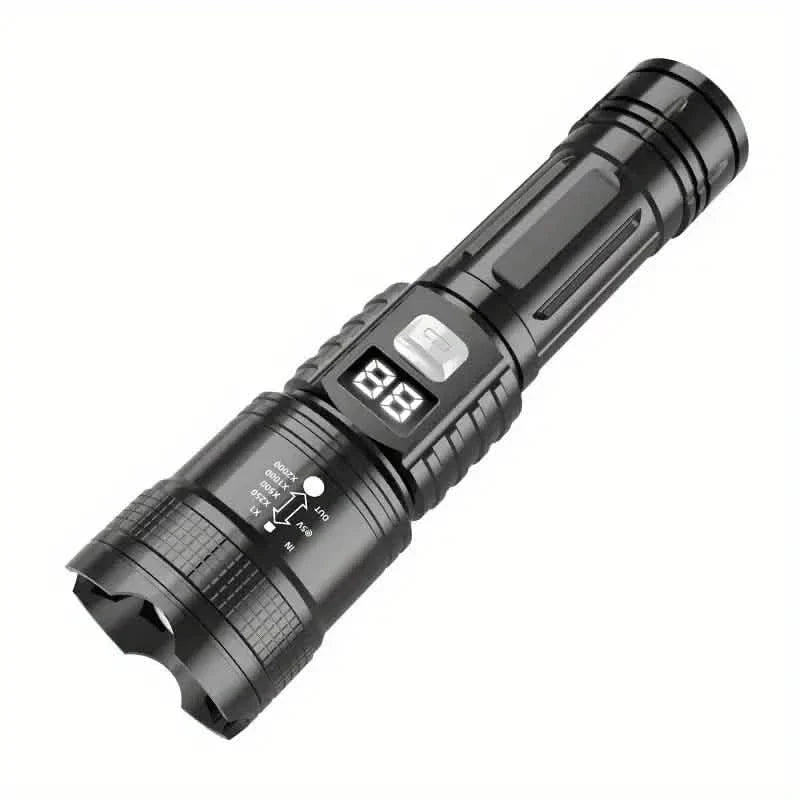 Ultra-Bright Tactical LED Flashlight – 3 Modes, USB Rechargeable, 600 Lumen, Outdoor, Hiking &amp; Camping