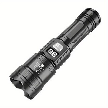 Ultra-Bright Tactical LED Flashlight – 3 Modes, USB Rechargeable, 600 Lumen, Outdoor, Hiking &amp; Camping