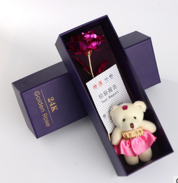 24K Gold Foil Purple Rose - Mother&