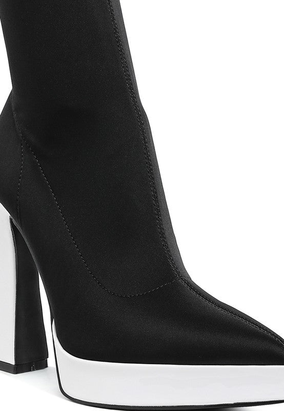 Rabha Contrasting Platform Detail Sock Boots