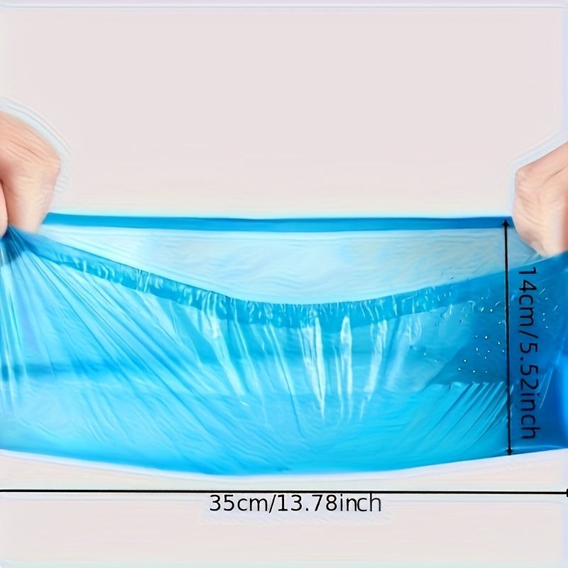100-Pack: Disposable Plastic Shoe Covers – Waterproof &amp; Slip-Resistant