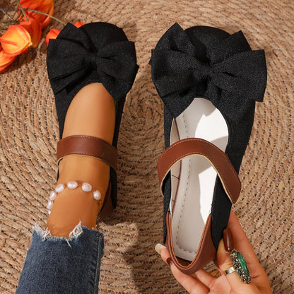 Bow Decor Round Toe Slip - Ons - Loving It Shop