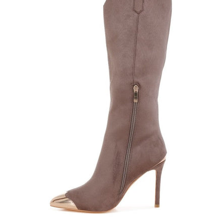 Ridda Metallic Cap Toe Denim Boots