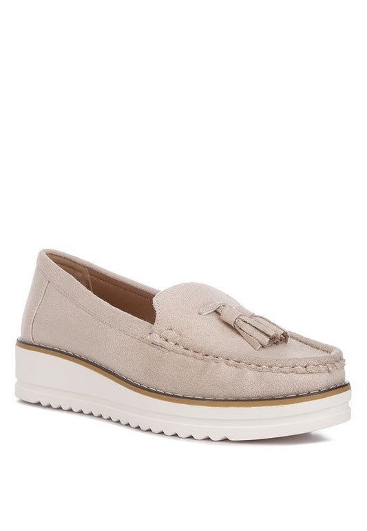 Daiki Platform Lug Sole Tassel Loafers - Loving It Shop