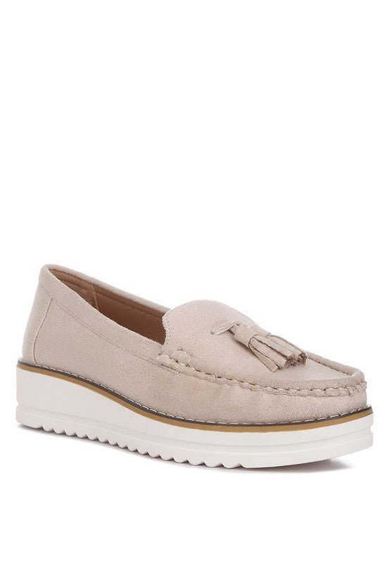 Daiki Platform Lug Sole Tassel Loafers - Loving It Shop