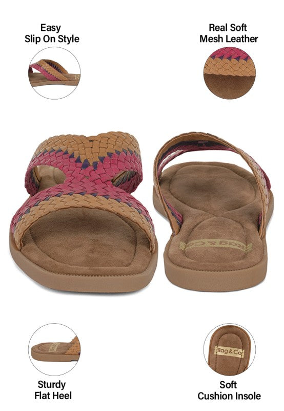 Eirata Braided Real Leather Slip-On Flats