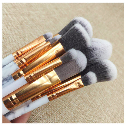 Marble Pattern Makeup Brush Set