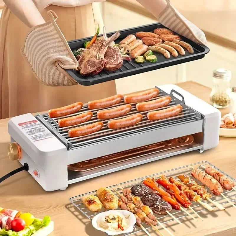 4-in-1 Multifunctional Sausage Grill – Non-Stick, Adjustable Temp, Removable Pan, Kitchen &amp; Dorm Use