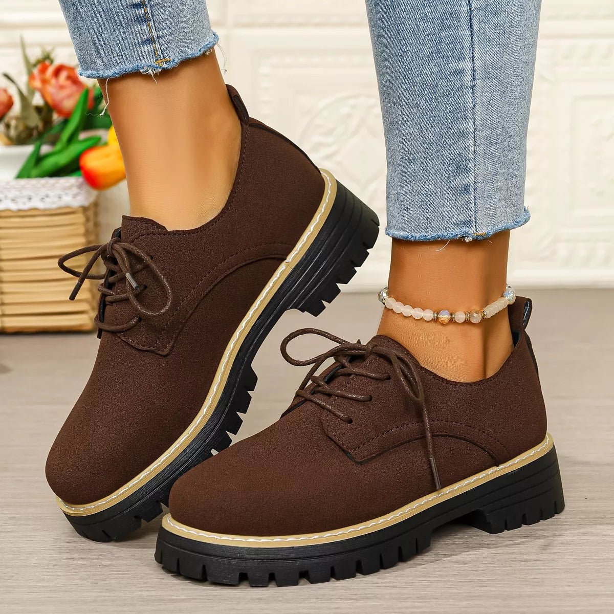 Round Toe Lace - Up Loafers - Loving It Shop