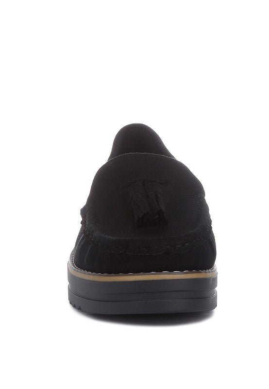 Daiki Platform Lug Sole Tassel Loafers - Loving It Shop