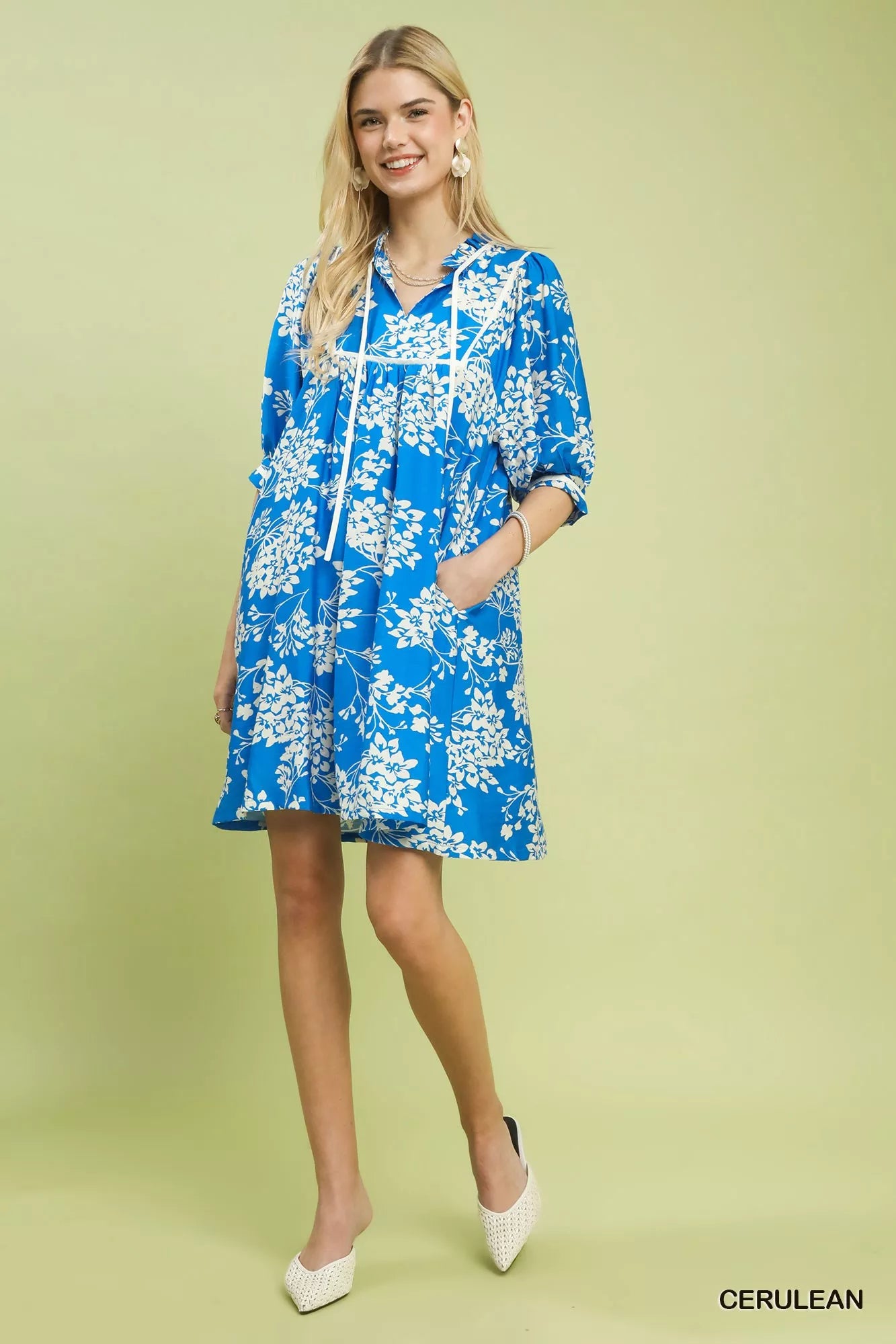 Floral Babydoll Dress with Pockets