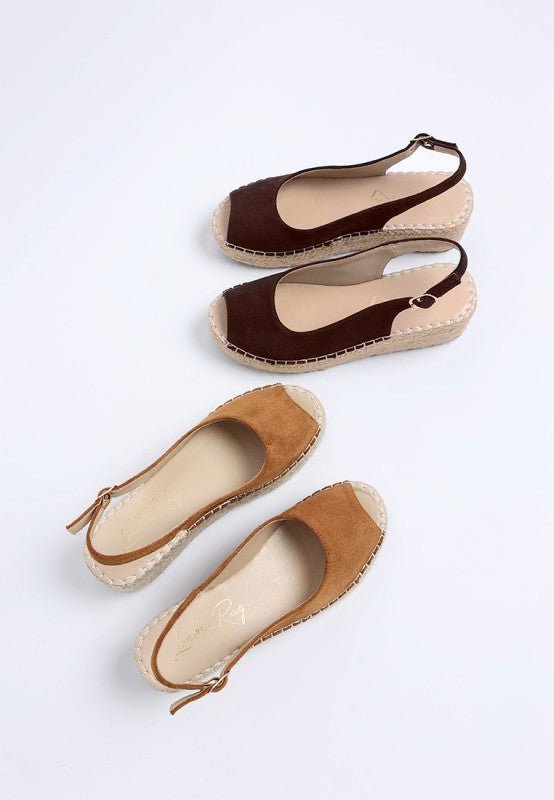 Georna Peep - Toe Espadrille Wedges - Loving It Shop