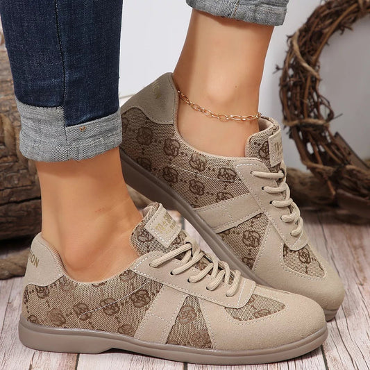 Lace Up Round Toe Sneakers - Loving It Shop