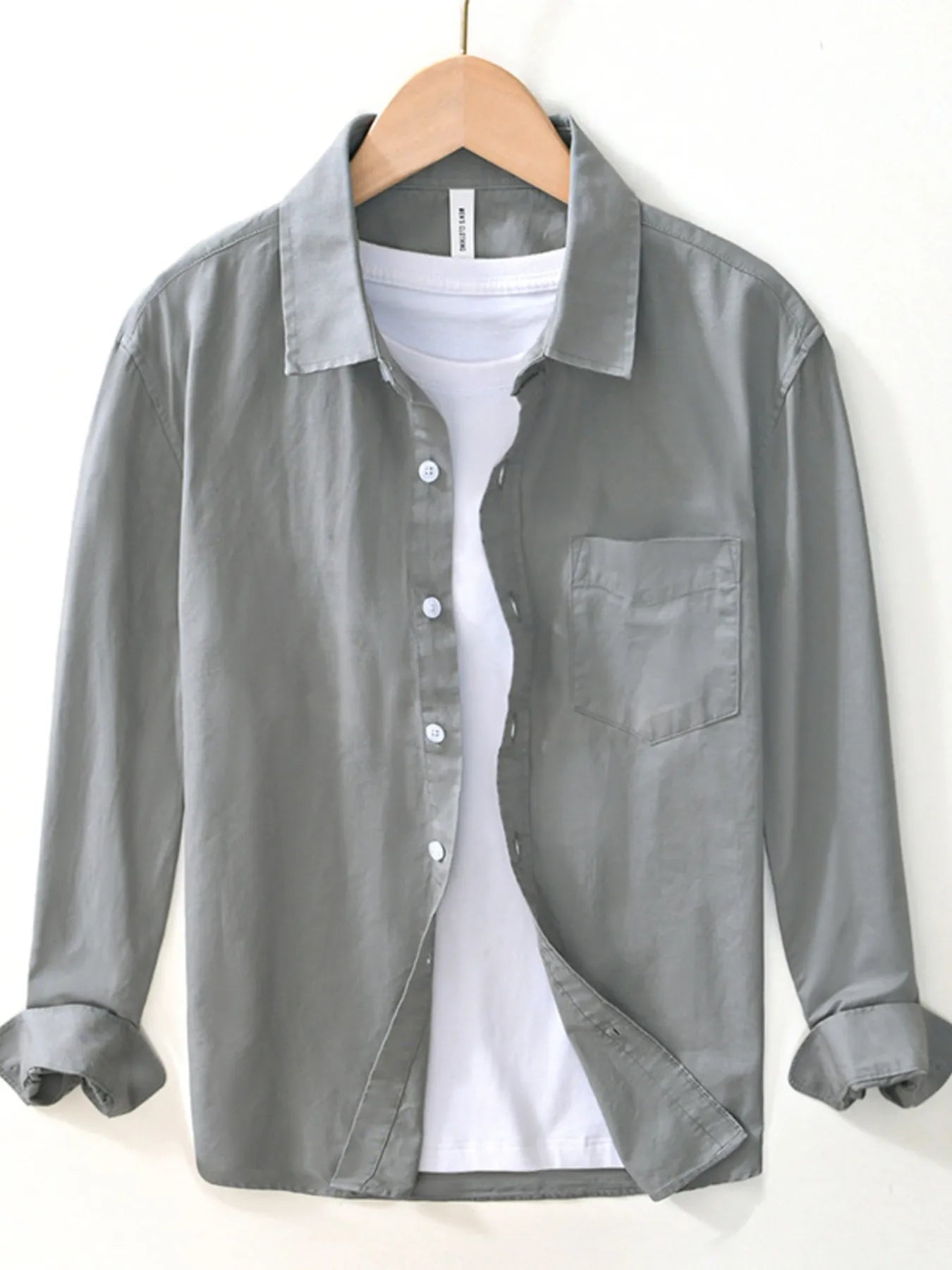 Men's Plus Size Button Up Long Sleeve Shirt