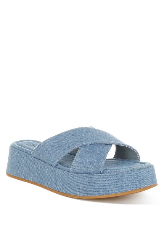 Karbi Denim Flatform Slip Ons - Loving It Shop