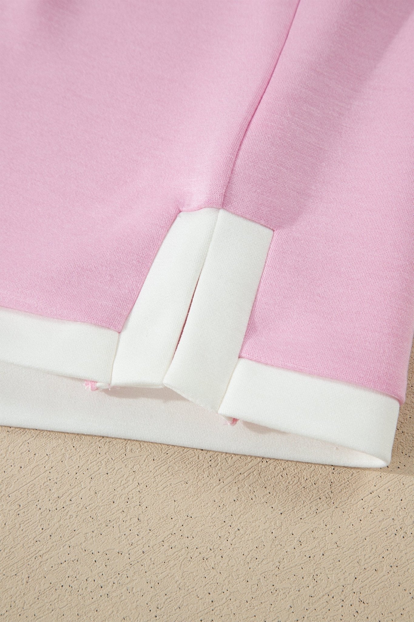 Pink Colorblock Trim Cropped Tank Elastic Waist Shift Pants 2pcs Set - Loving It Shop