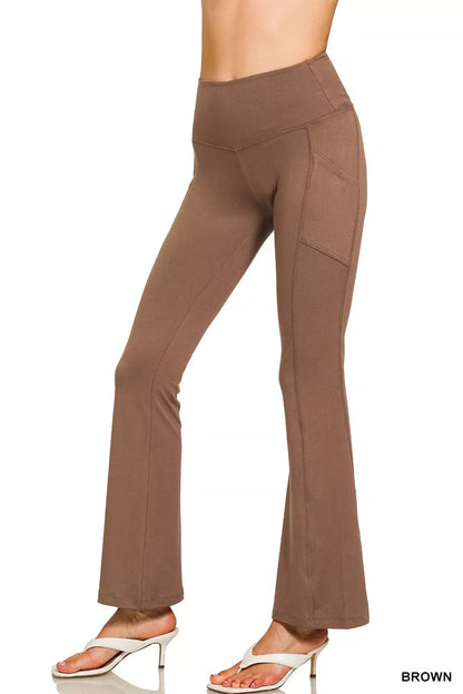 Brushed Dty Microfiber Flare Pants