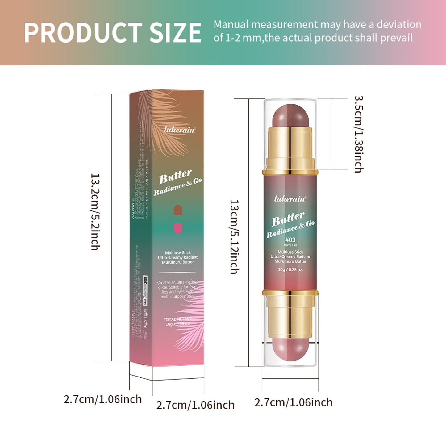Natural Nude Makeup Double-headed Three-dimensional Face Repair Blush Stick