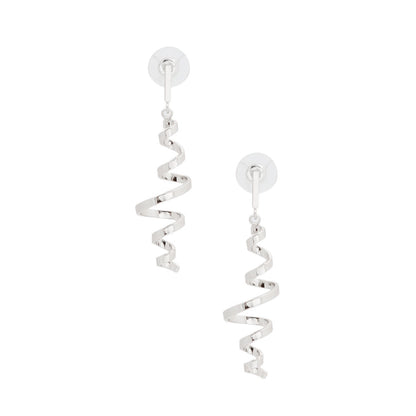 Spiral Curl Silver Metal Earrings – Trendy Statement Jewelry