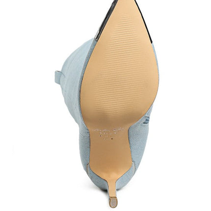Ridda Metallic Cap Toe Denim Boots