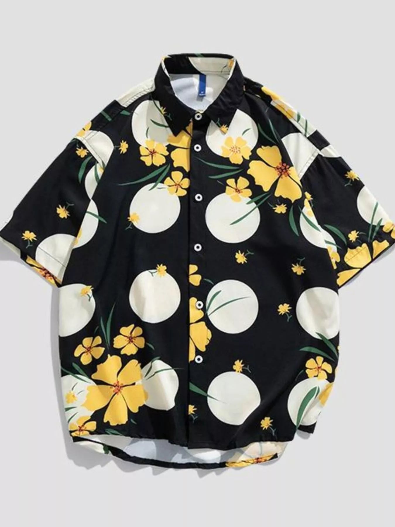 Men's Plus Size Tropical Print Short Sleeve Button - Up Shirt - Loving It Shop